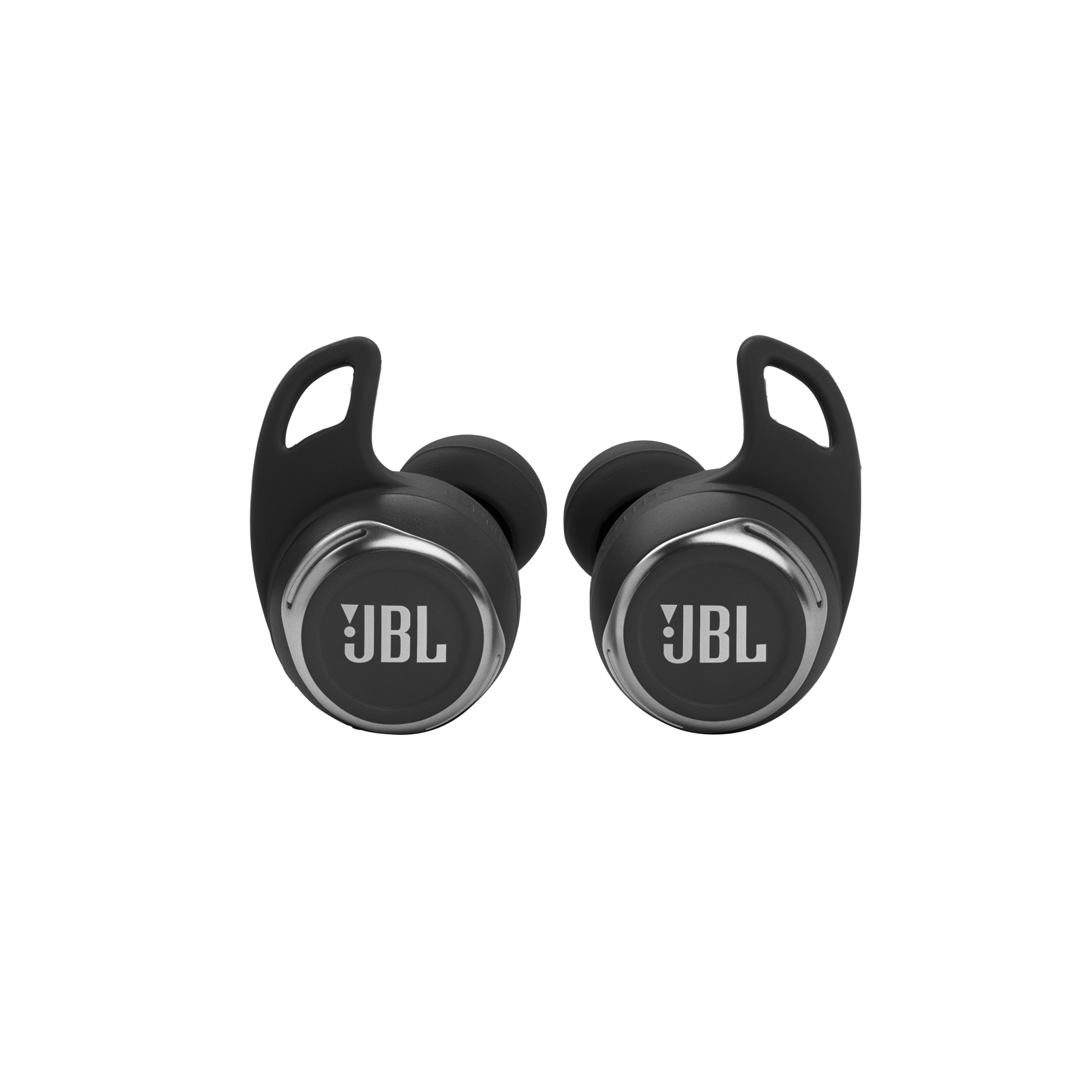 JBL Reflect Flow Pro - Black - Waterproof true wireless Noise Cancelling active sport earbuds - Front